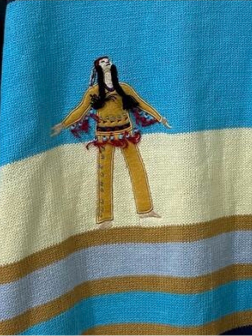 Vintage Storybook Indian Teepee knitted button down - Picture 9 of 14